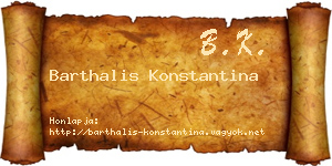 Barthalis Konstantina névjegykártya